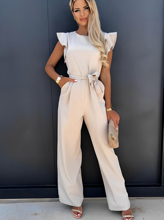 Veronica - Jumpsuit mit Gürtel und Rüschen