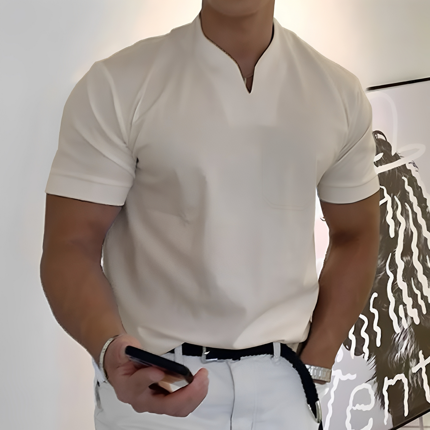 Joel - Lässiges Hemd mit Gummizug für Männer