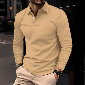 Deacon - Bequemes Langarm-Poloshirt