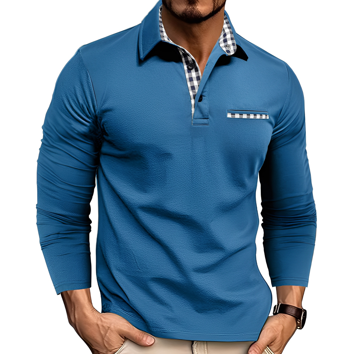 Grover - Lässiges Langarm-Poloshirt