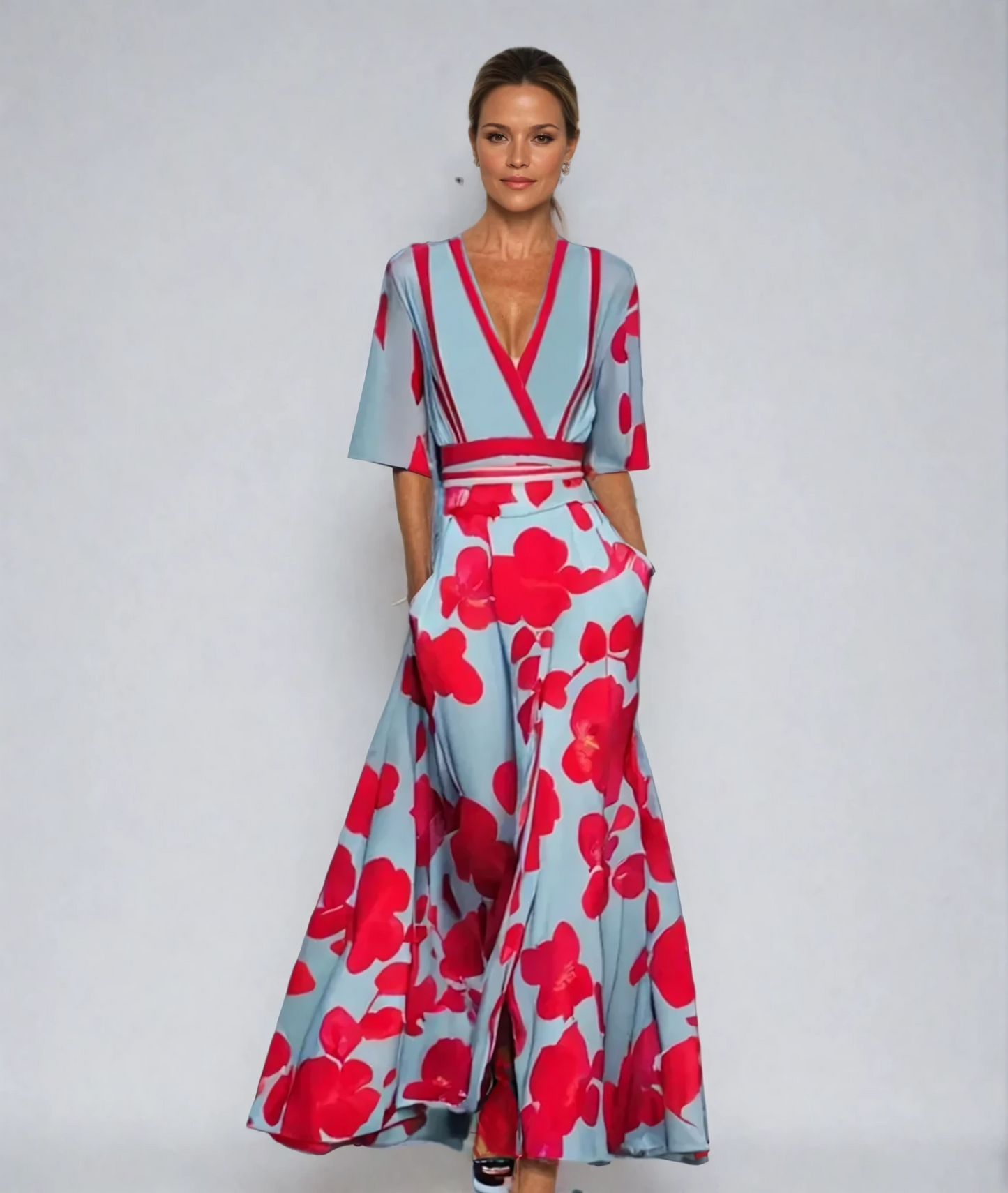 Emeline - Luxuriöses Wickelkleid mit Blumenmuster
