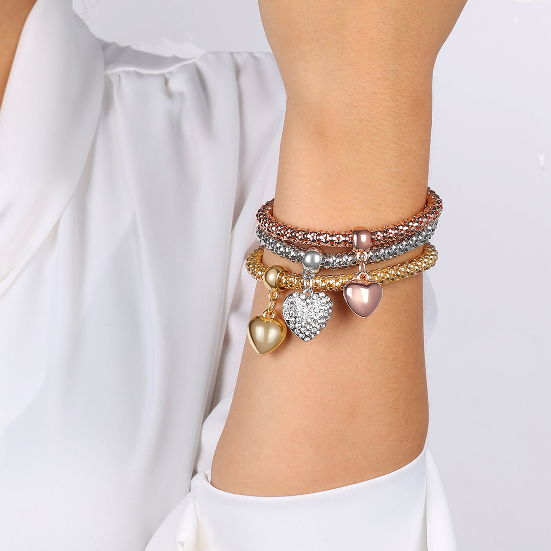 Aria – Metallarmband mit soliden Herzen