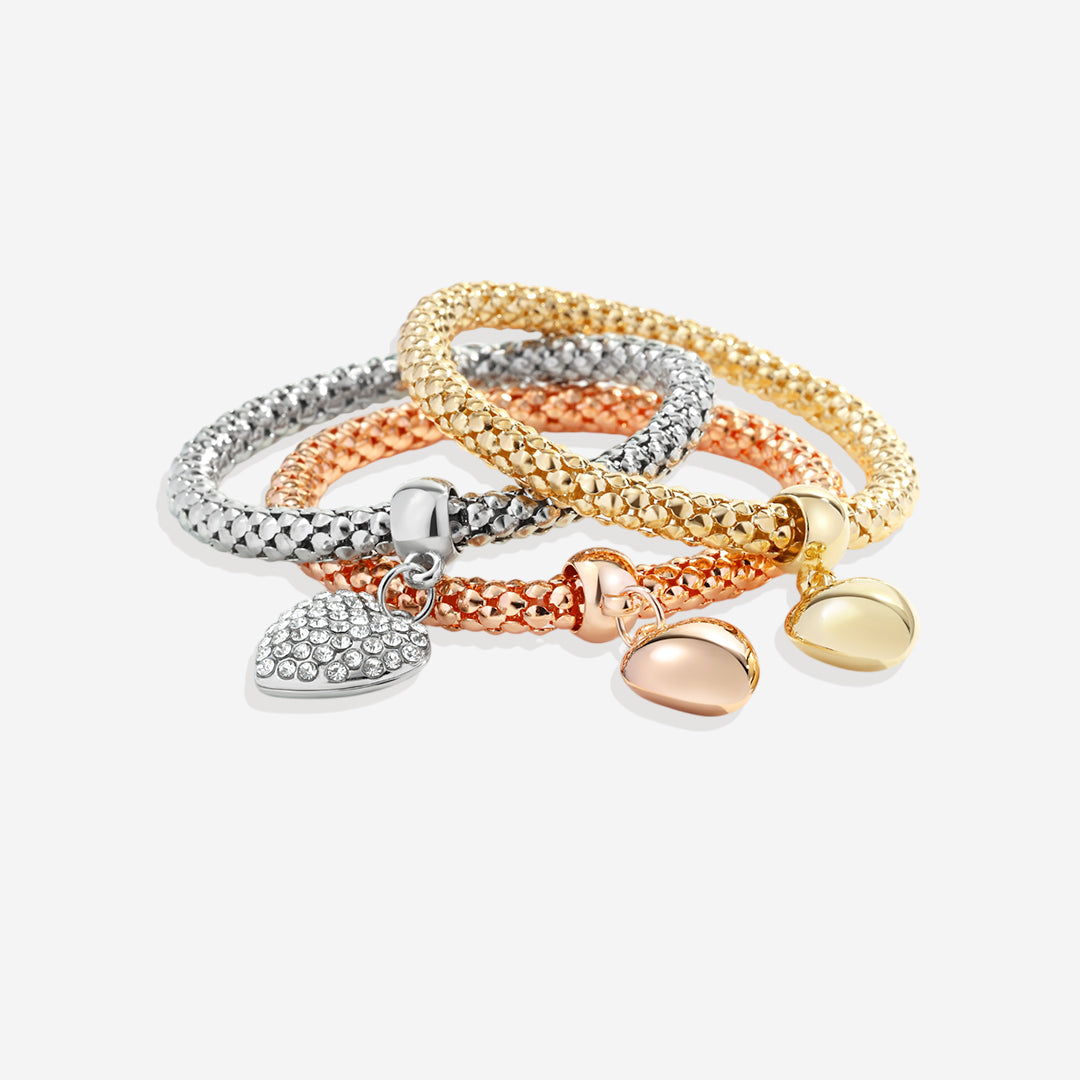 Aria – Metallarmband mit soliden Herzen