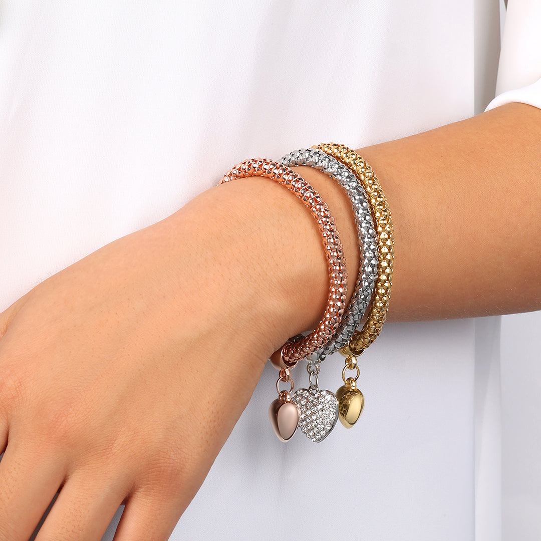 Aria – Metallarmband mit soliden Herzen