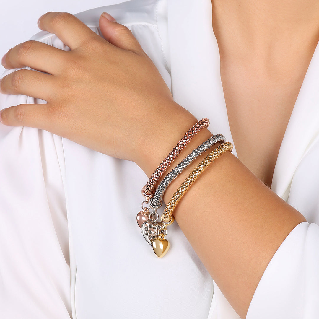 Aria – Metallarmband mit soliden Herzen