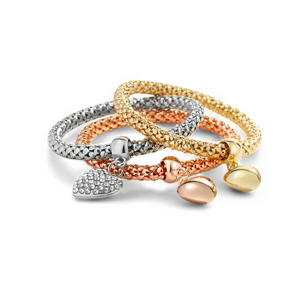 Aria – Metallarmband mit soliden Herzen