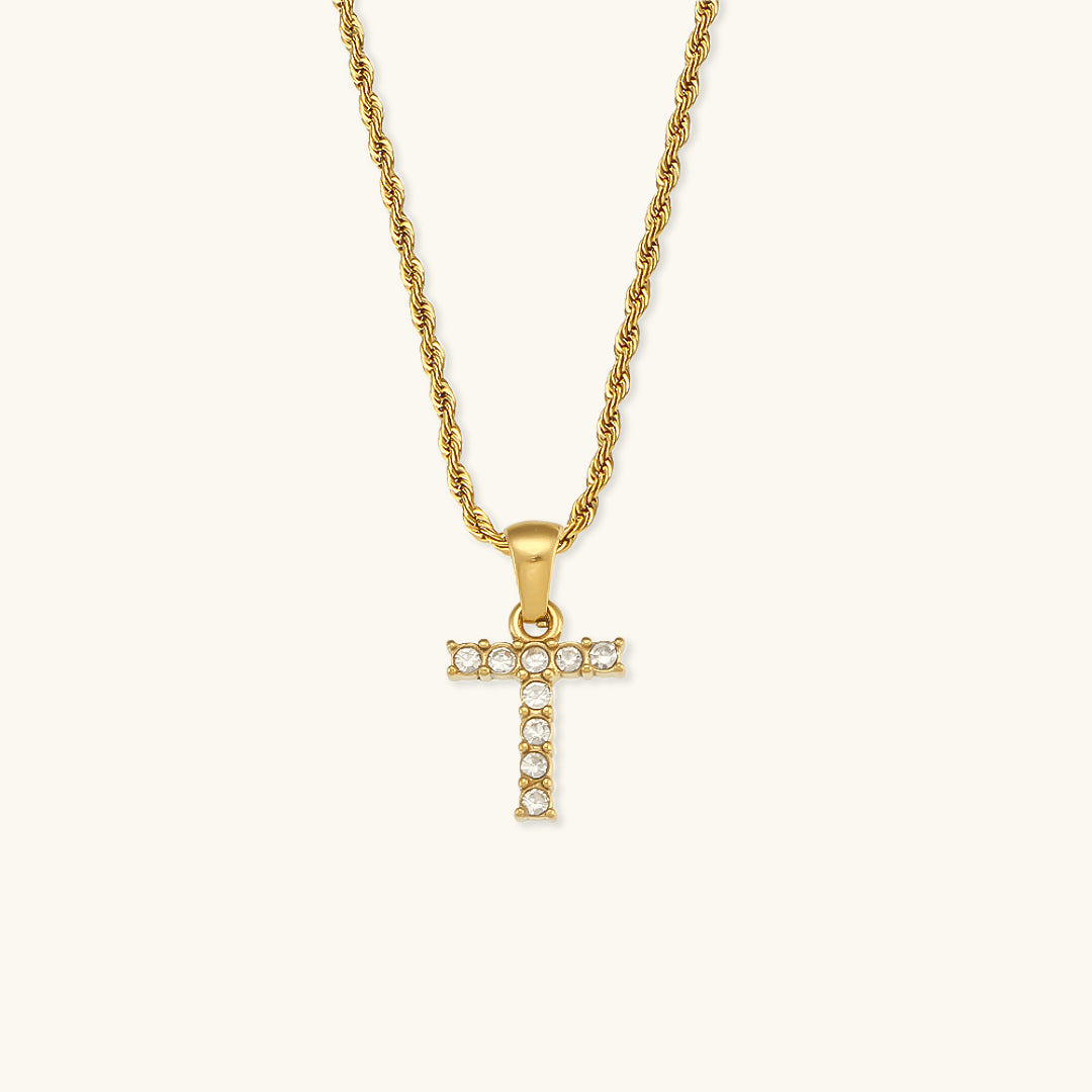 Maeve - Halskette mit Diamanten und Initialen