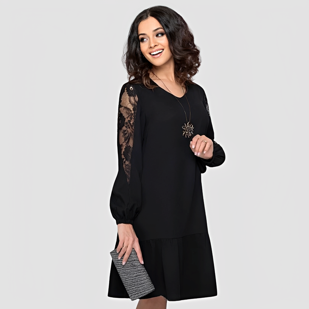 Colette – Midi-Kleid für Frauen mit langen Ärmeln