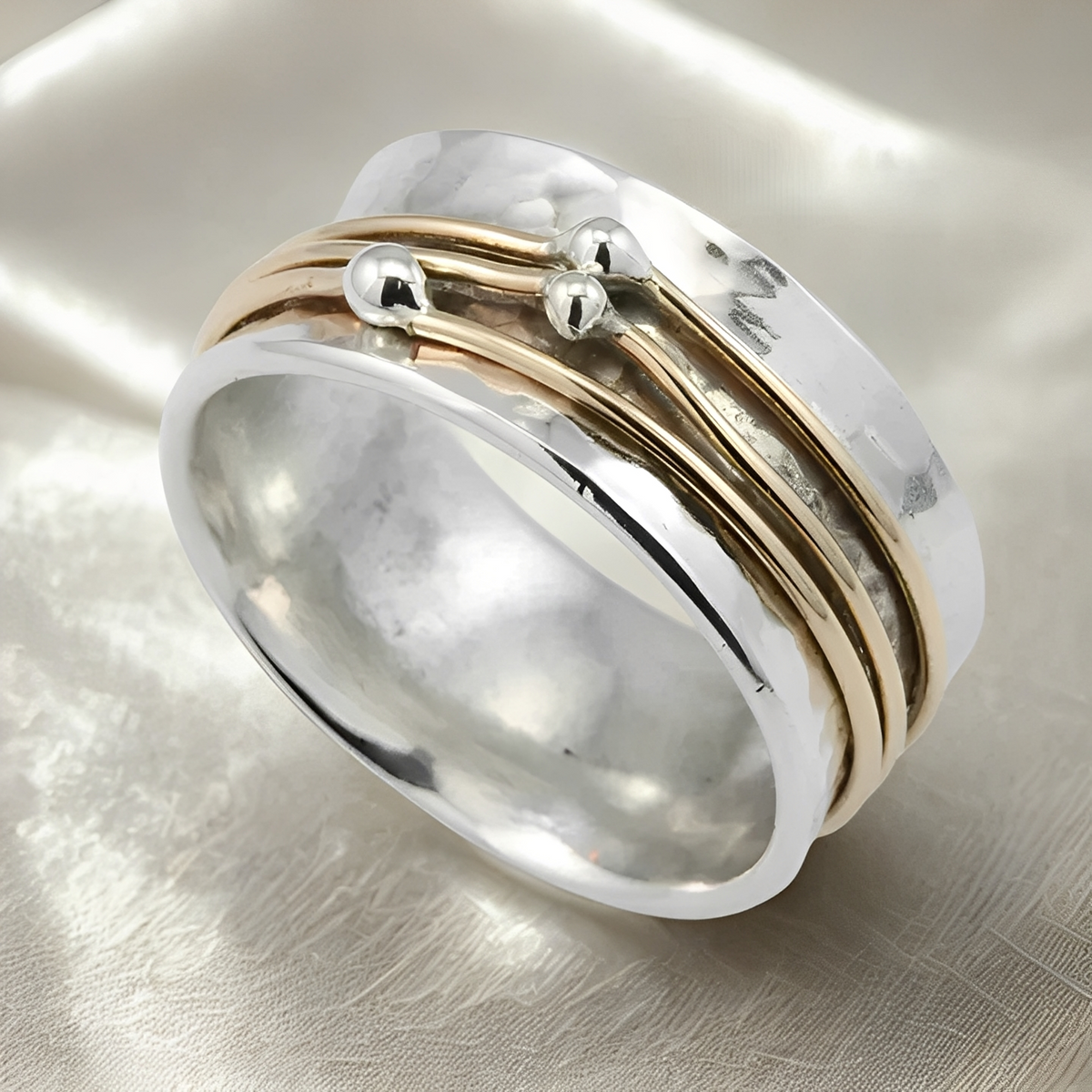Alix – Ring aus Silber und Gold im Retro-Stil