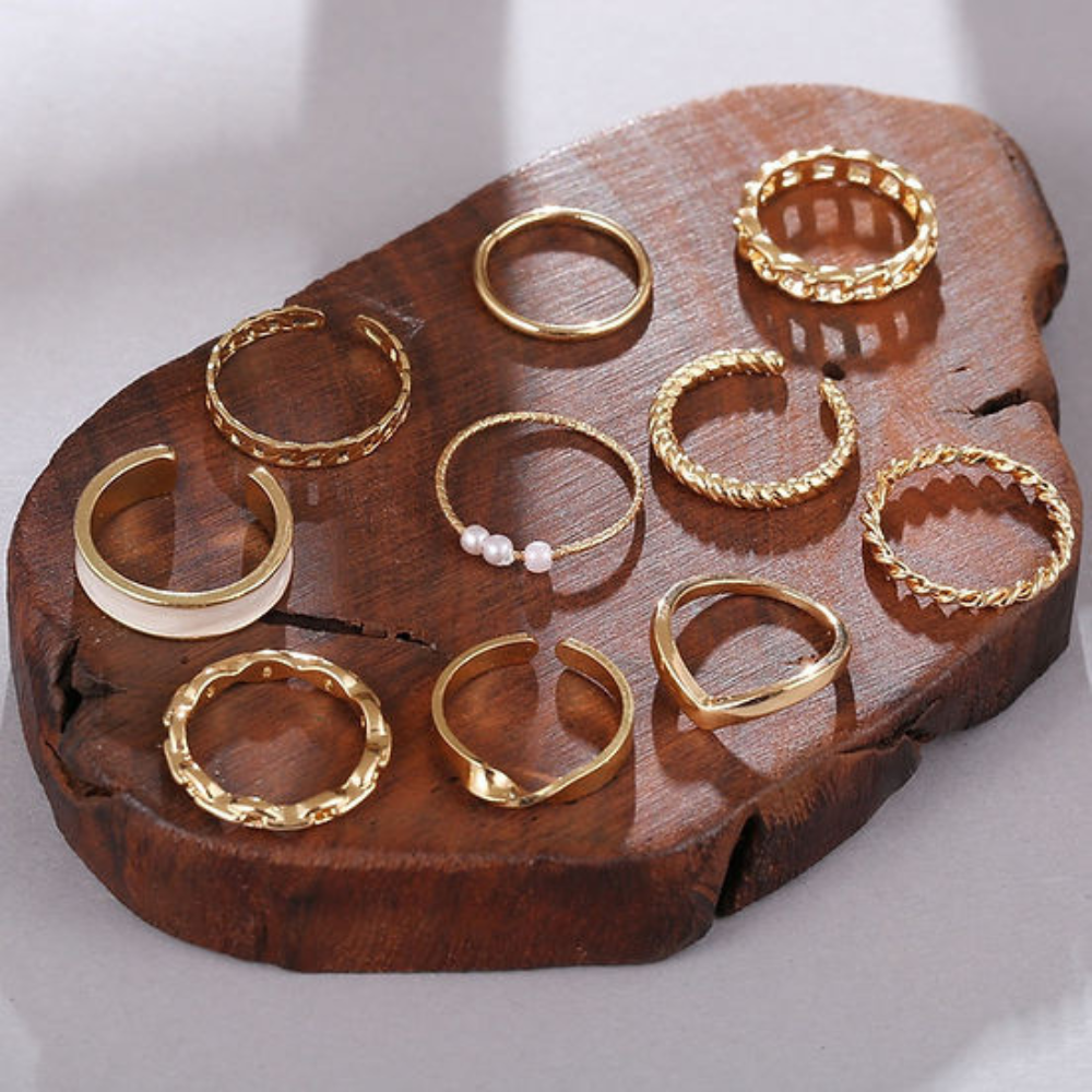 10Stücke Mode-Ringe - Ringe zum Mischen und Kombinieren