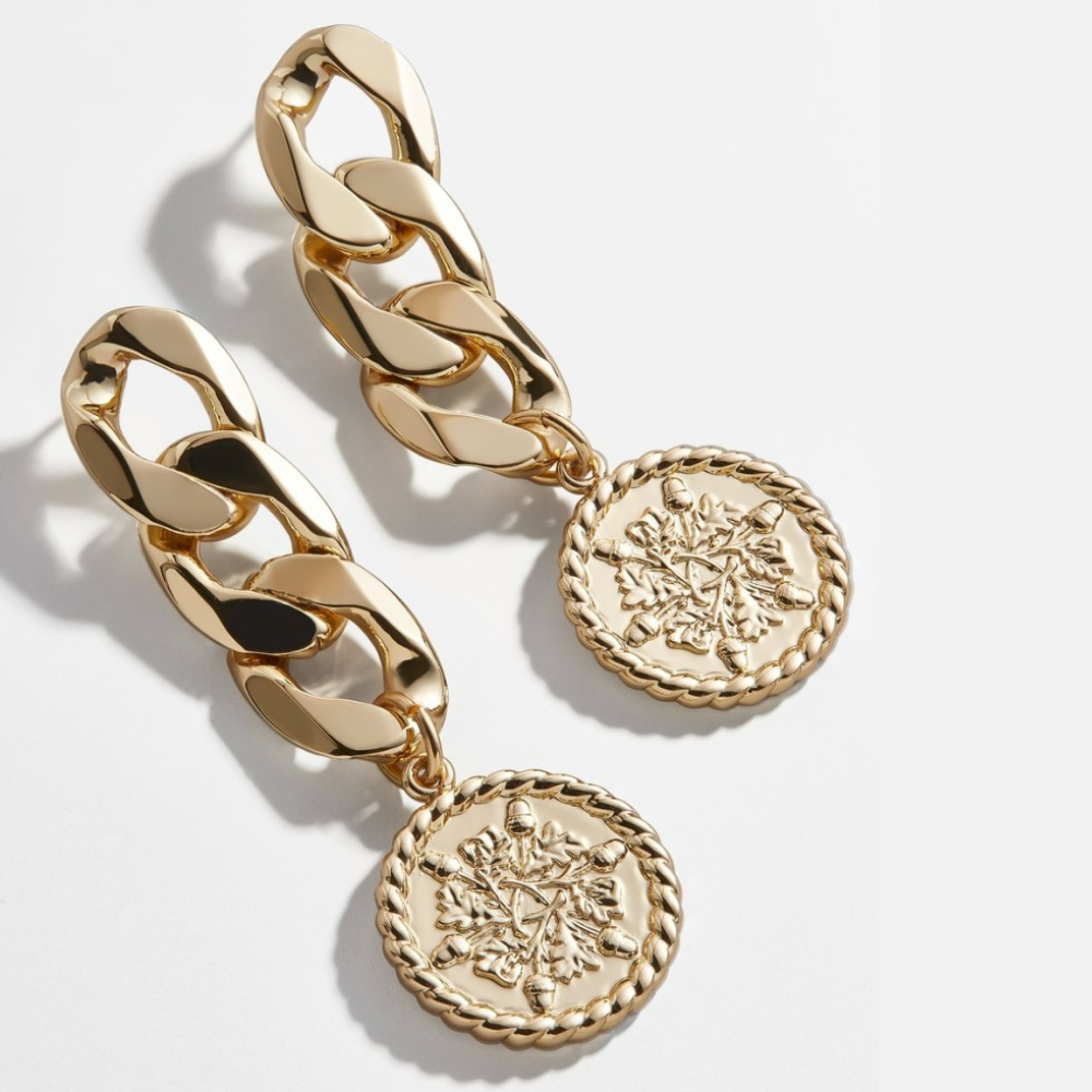 Ohrringe aus Münzkette - Goldene Ohrringe