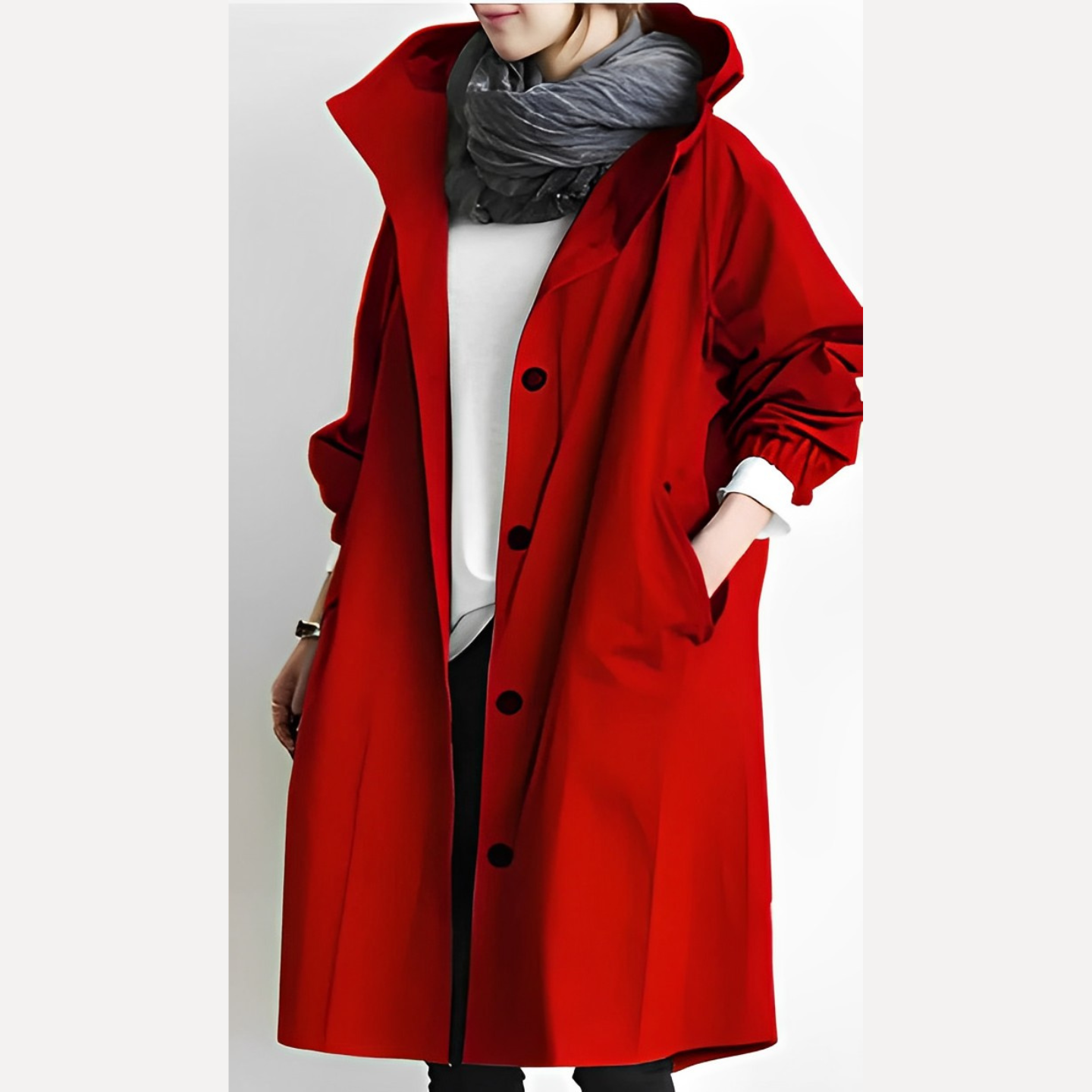 DuraCoat – Lange moderne Jacke mit Kapuze