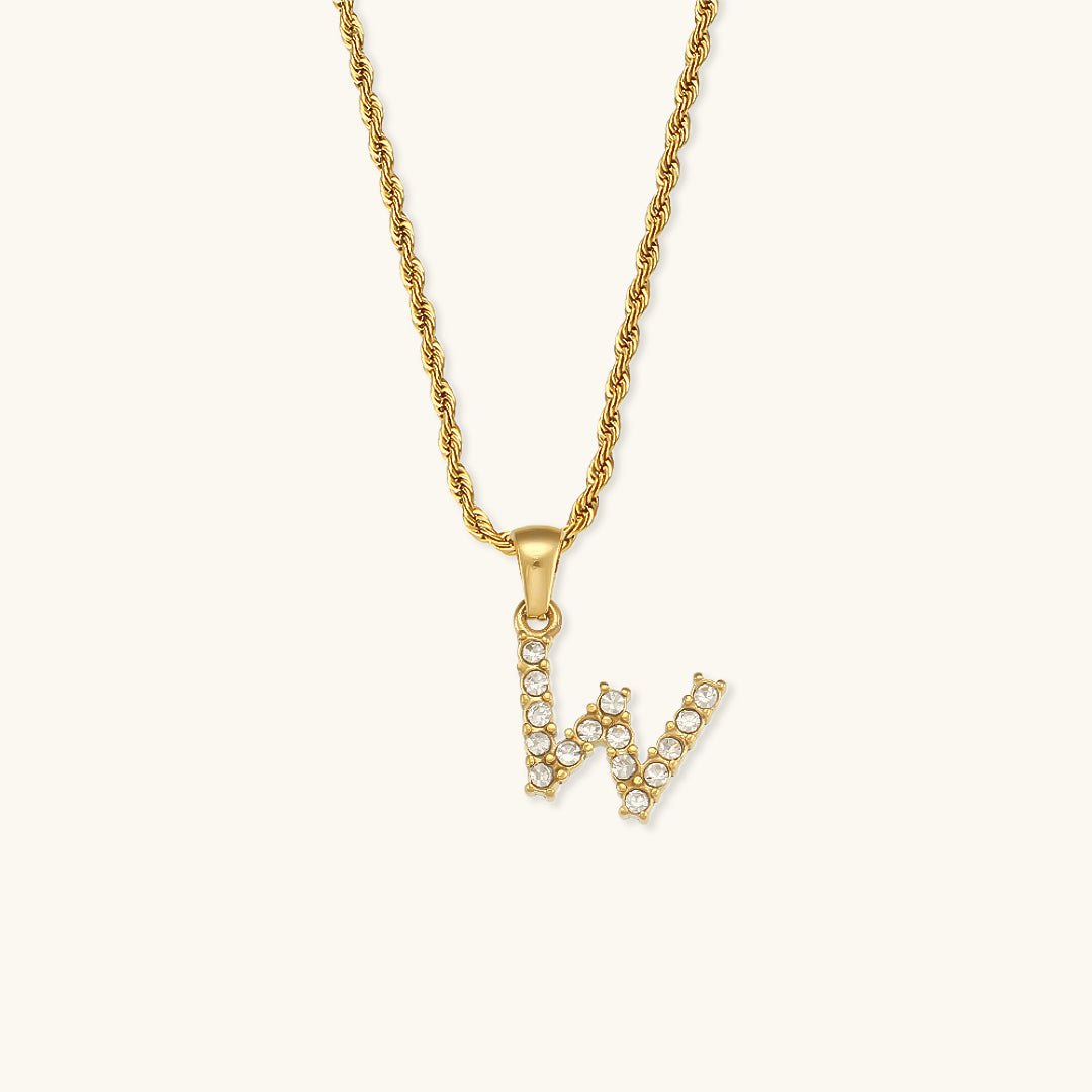 Maeve - Halskette mit Diamanten und Initialen