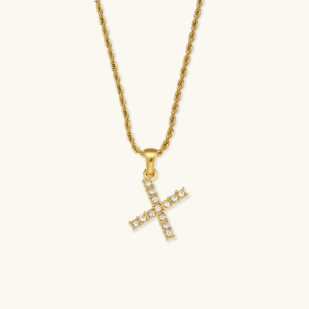Maeve - Halskette mit Diamanten und Initialen