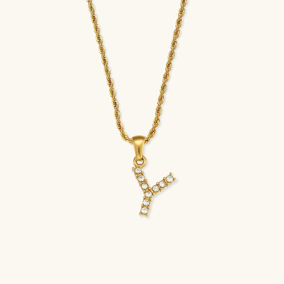 Maeve - Halskette mit Diamanten und Initialen