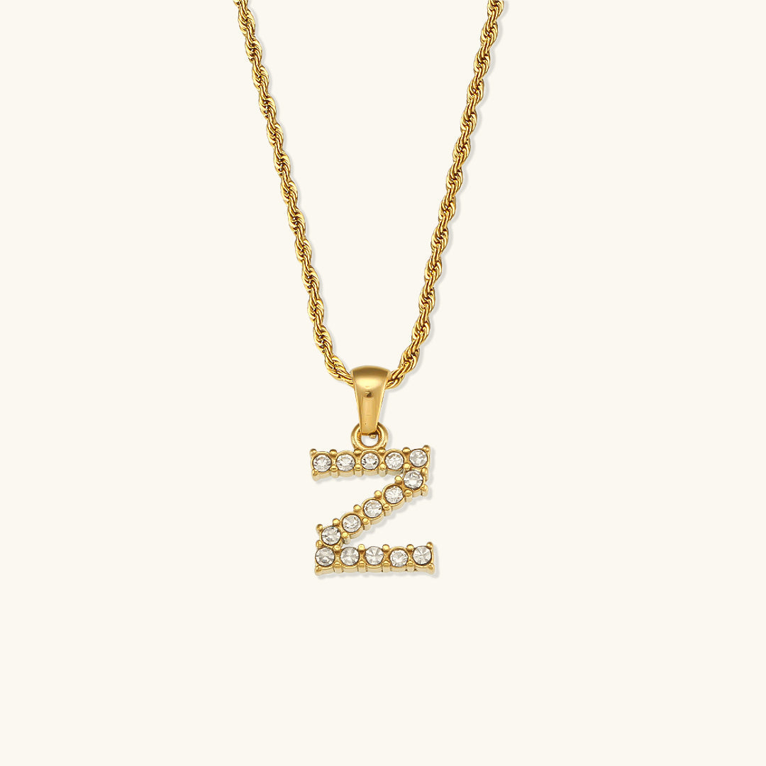 Maeve - Halskette mit Diamanten und Initialen