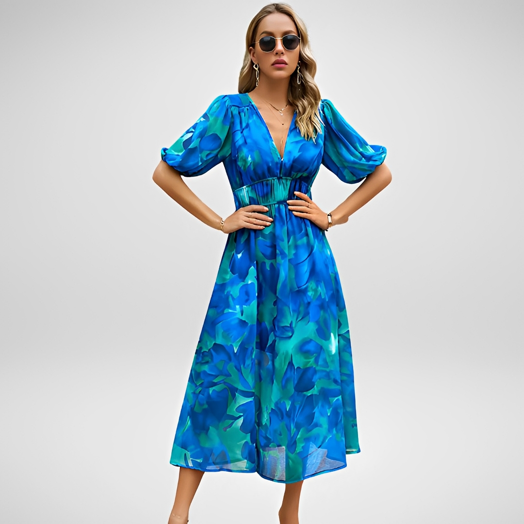 Airis - Stilvolles Sommerkleid mit V-Ausschnitt für Damen