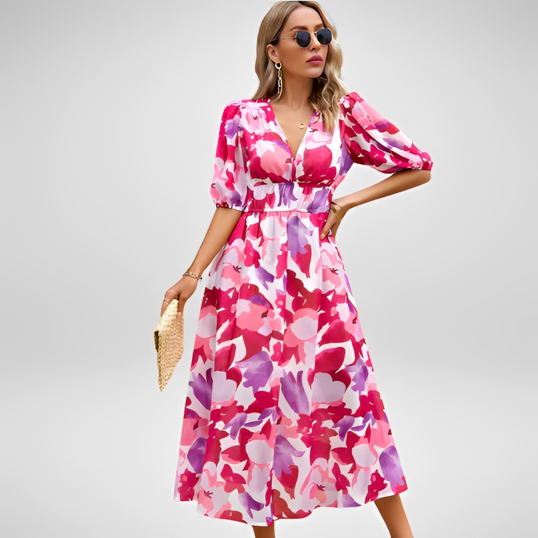 Airis - Stilvolles Sommerkleid mit V-Ausschnitt für Damen