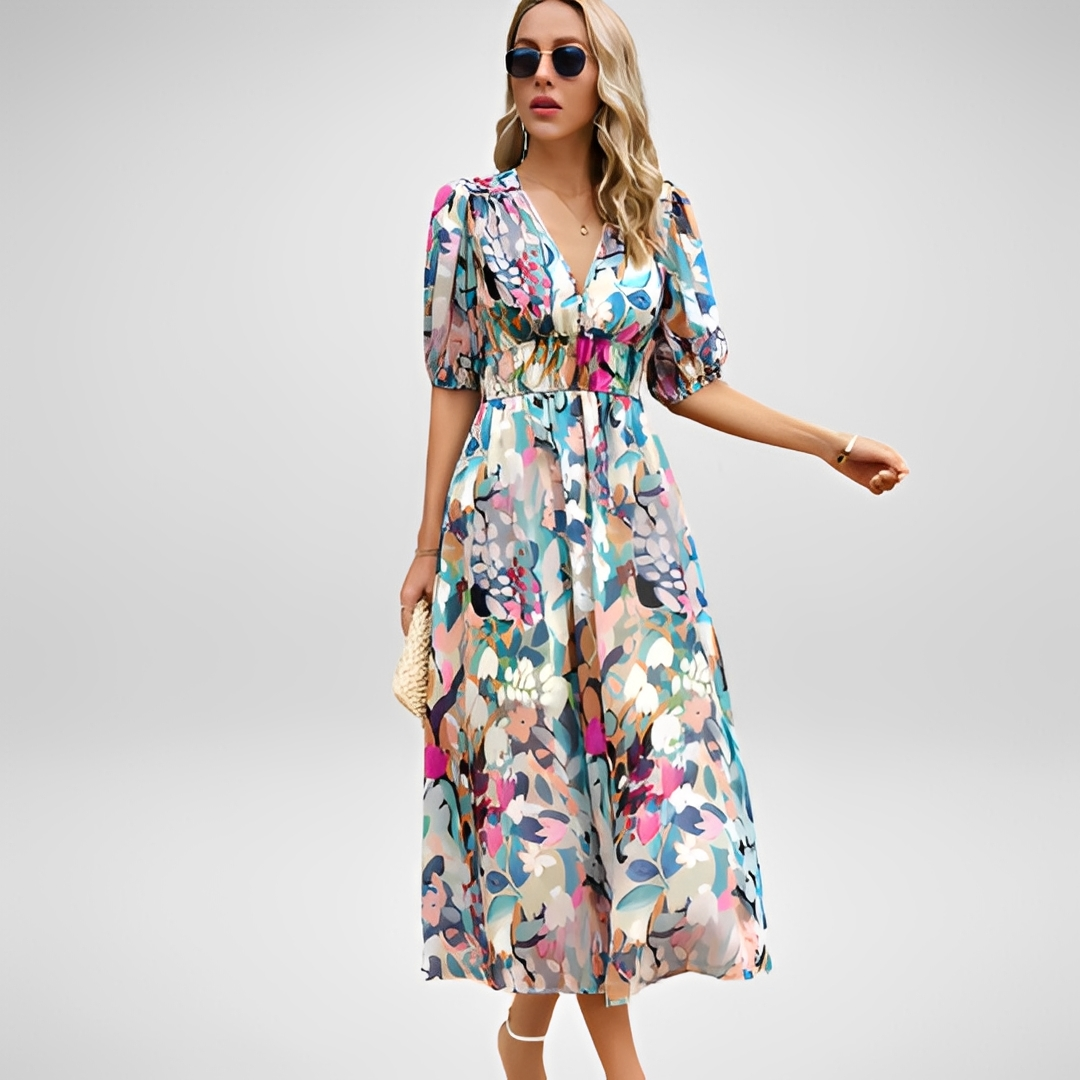 Airis - Stilvolles Sommerkleid mit V-Ausschnitt für Damen