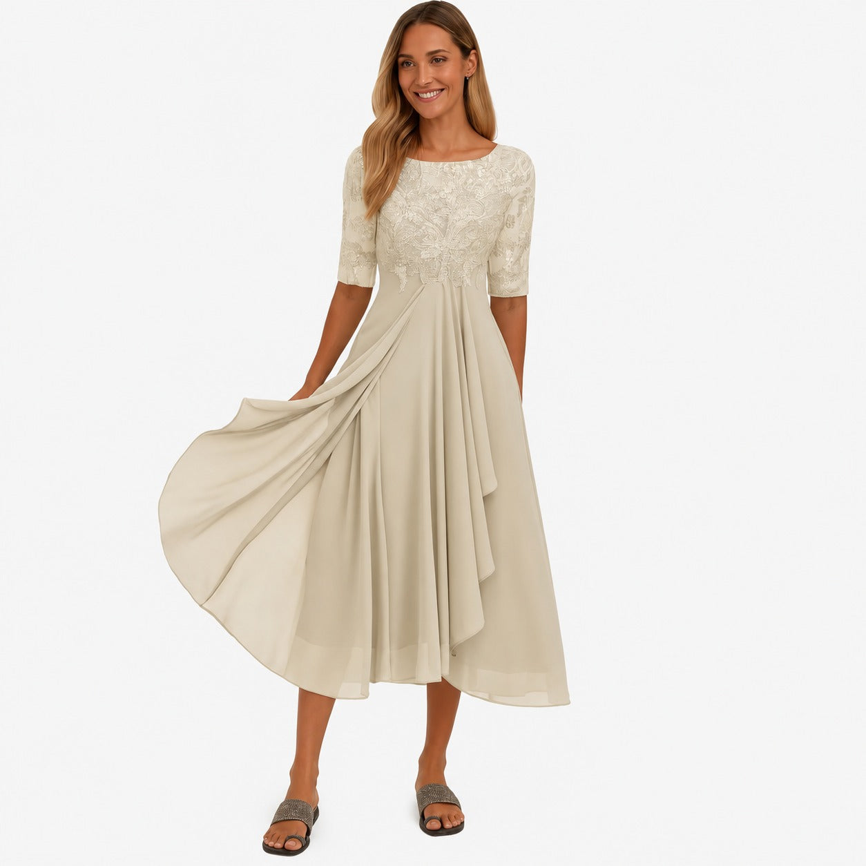 Ximena - Stilvolles Damenkleid mit knieumspielendem Schnitt