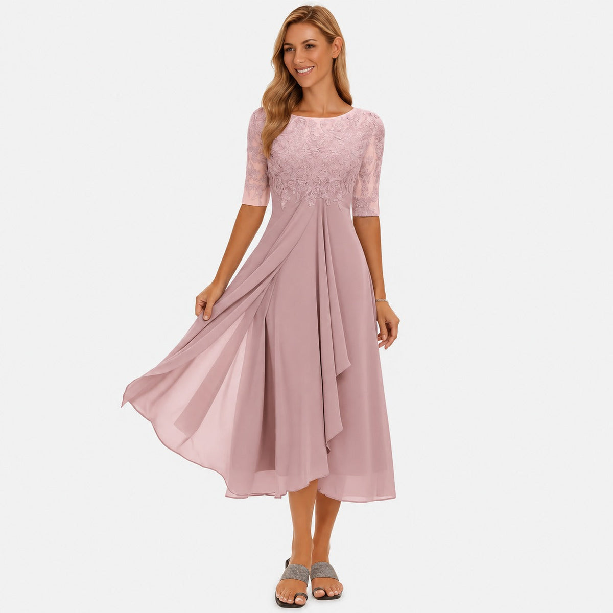 Ximena - Stilvolles Damenkleid mit knieumspielendem Schnitt