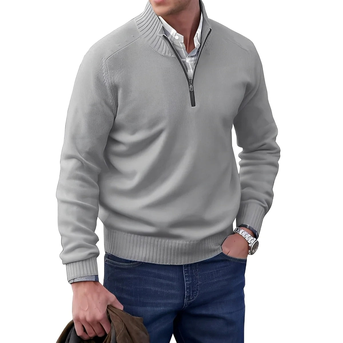 Gabriel - Angenehmer Herrenpullover mit Zipper