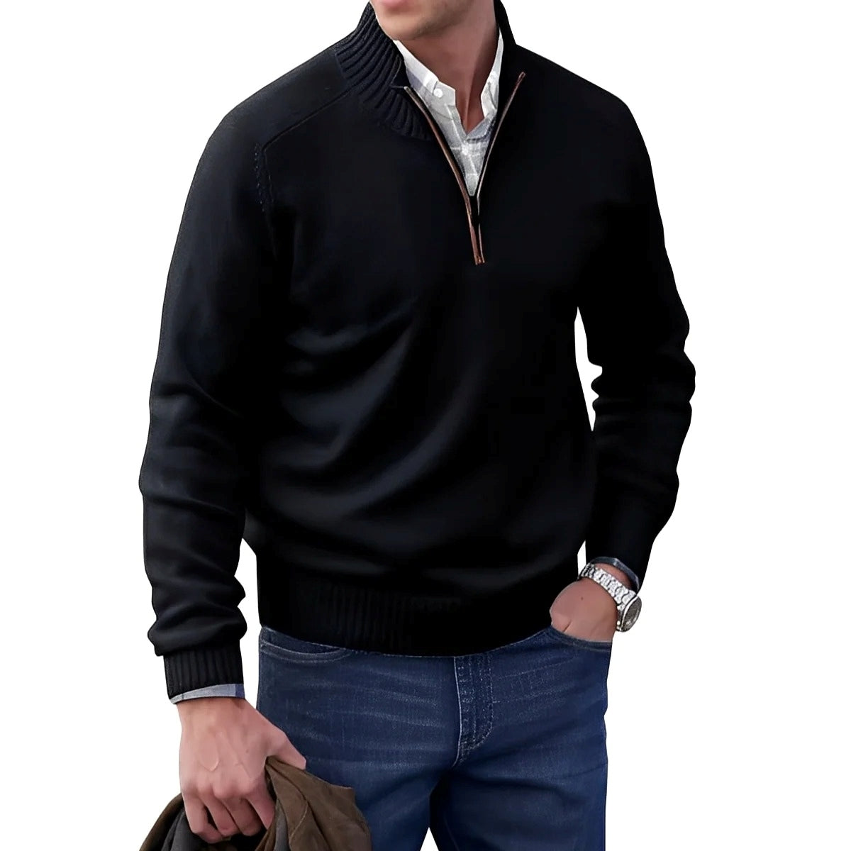 Gabriel - Angenehmer Herrenpullover mit Zipper