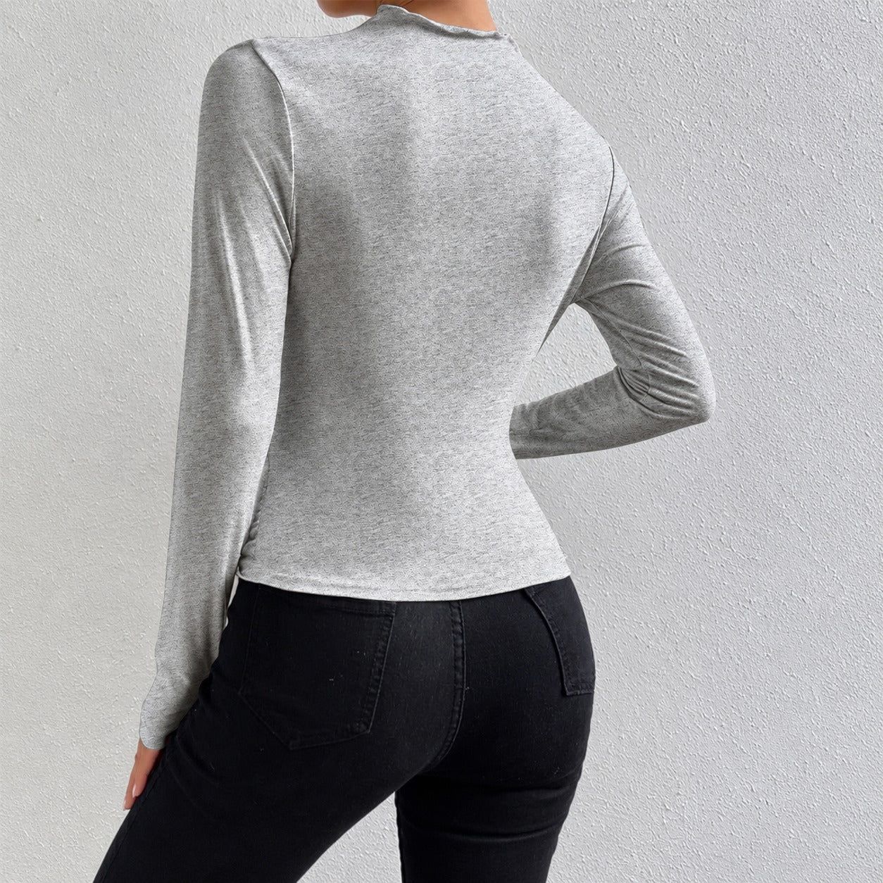 Livia - Figurbetontes Langarmshirt mit Rüschen