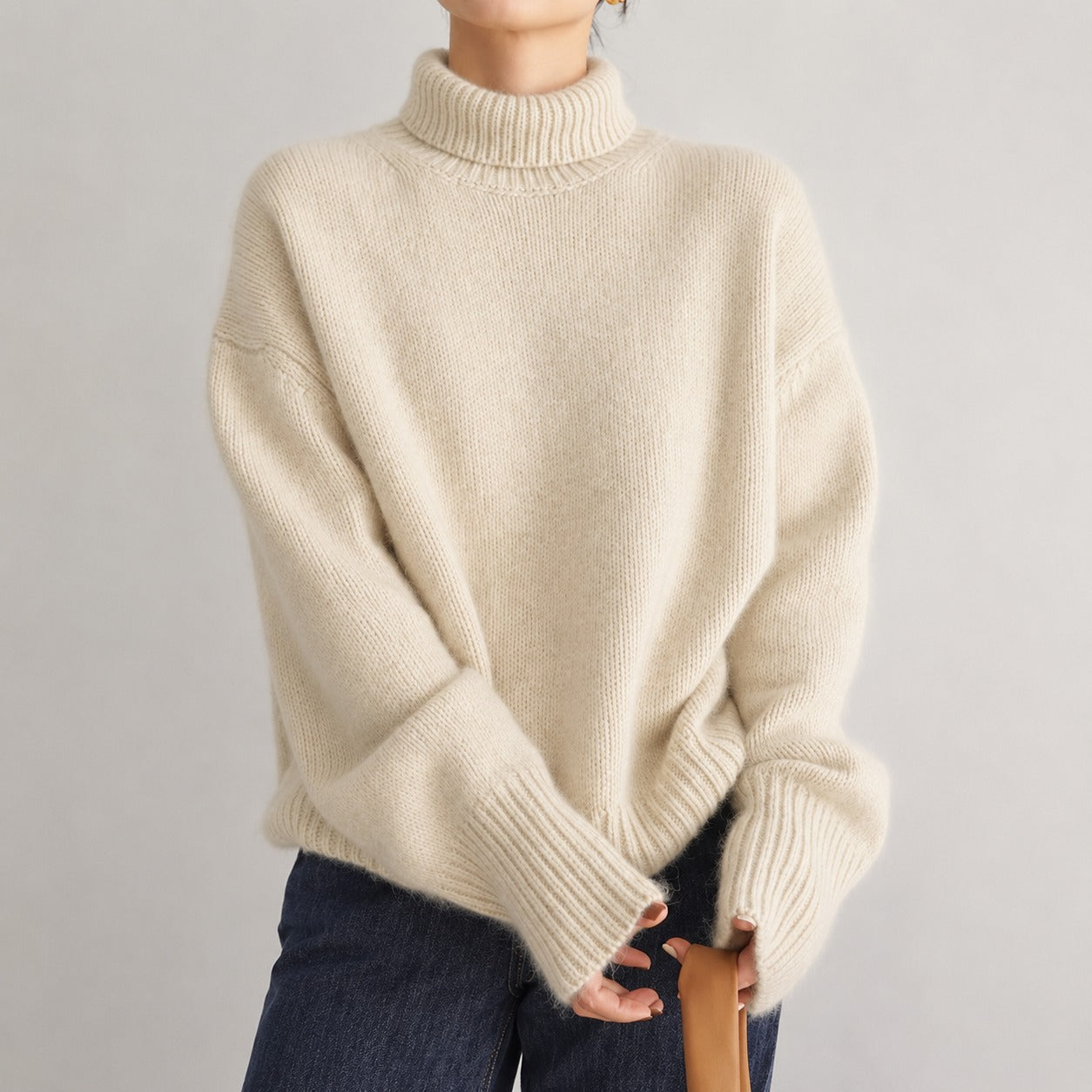 Lea - Bequemer Damen-Rollkragenpullover
