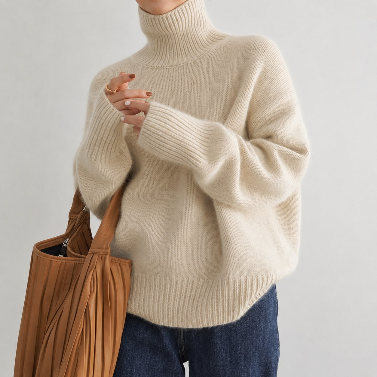Lea - Bequemer Damen-Rollkragenpullover