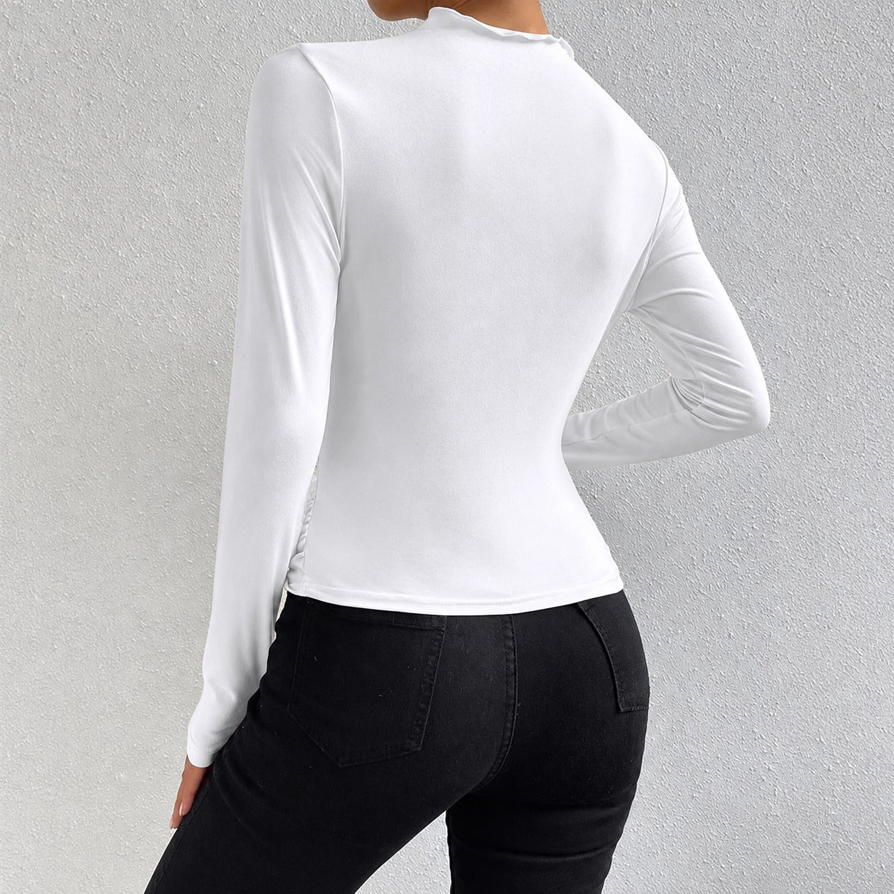 Livia - Figurbetontes Langarmshirt mit Rüschen