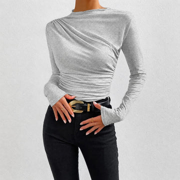 Livia - Figurbetontes Langarmshirt mit Rüschen