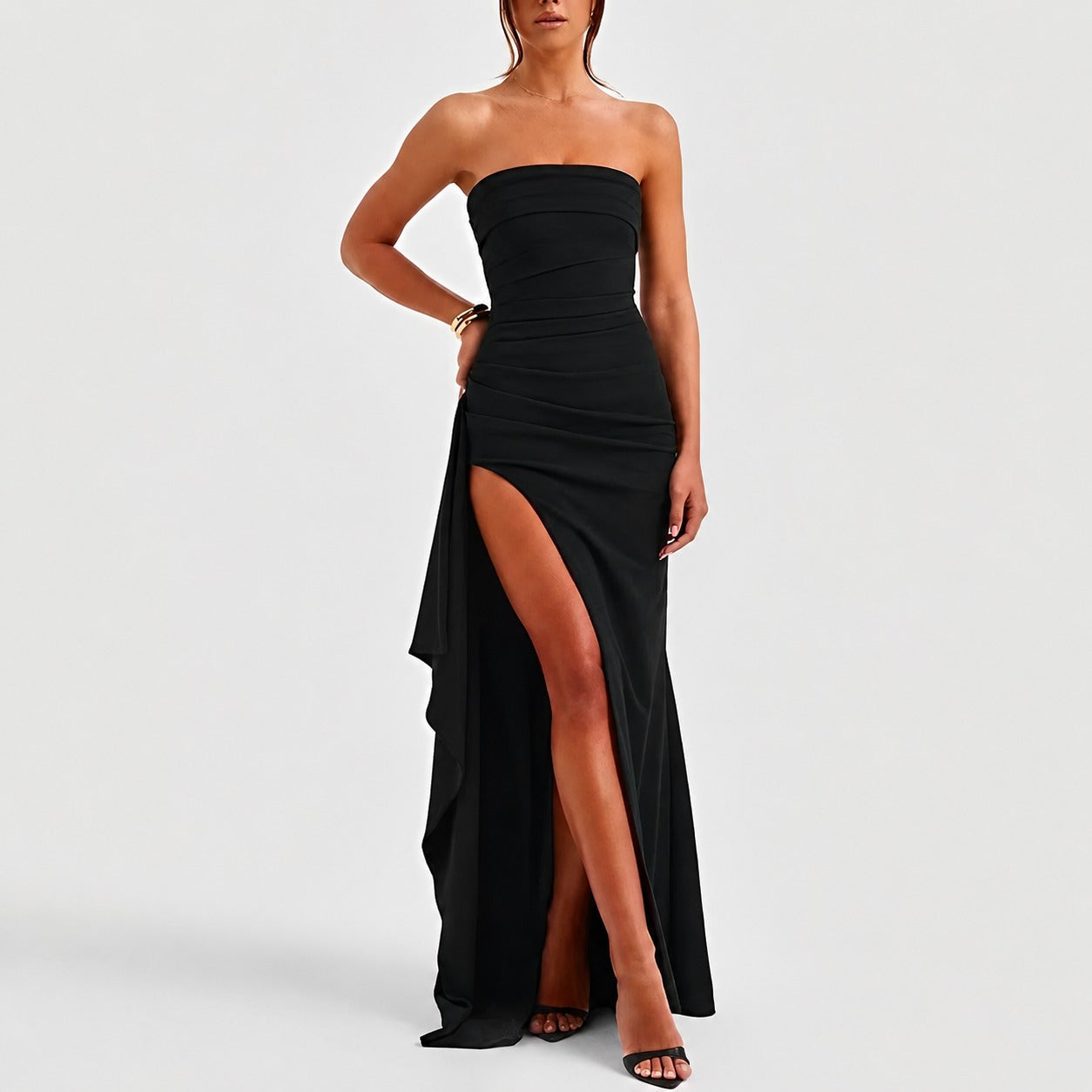 Aubree - Damenkleid mit elegantem Rückenausschnitt und Schlitz