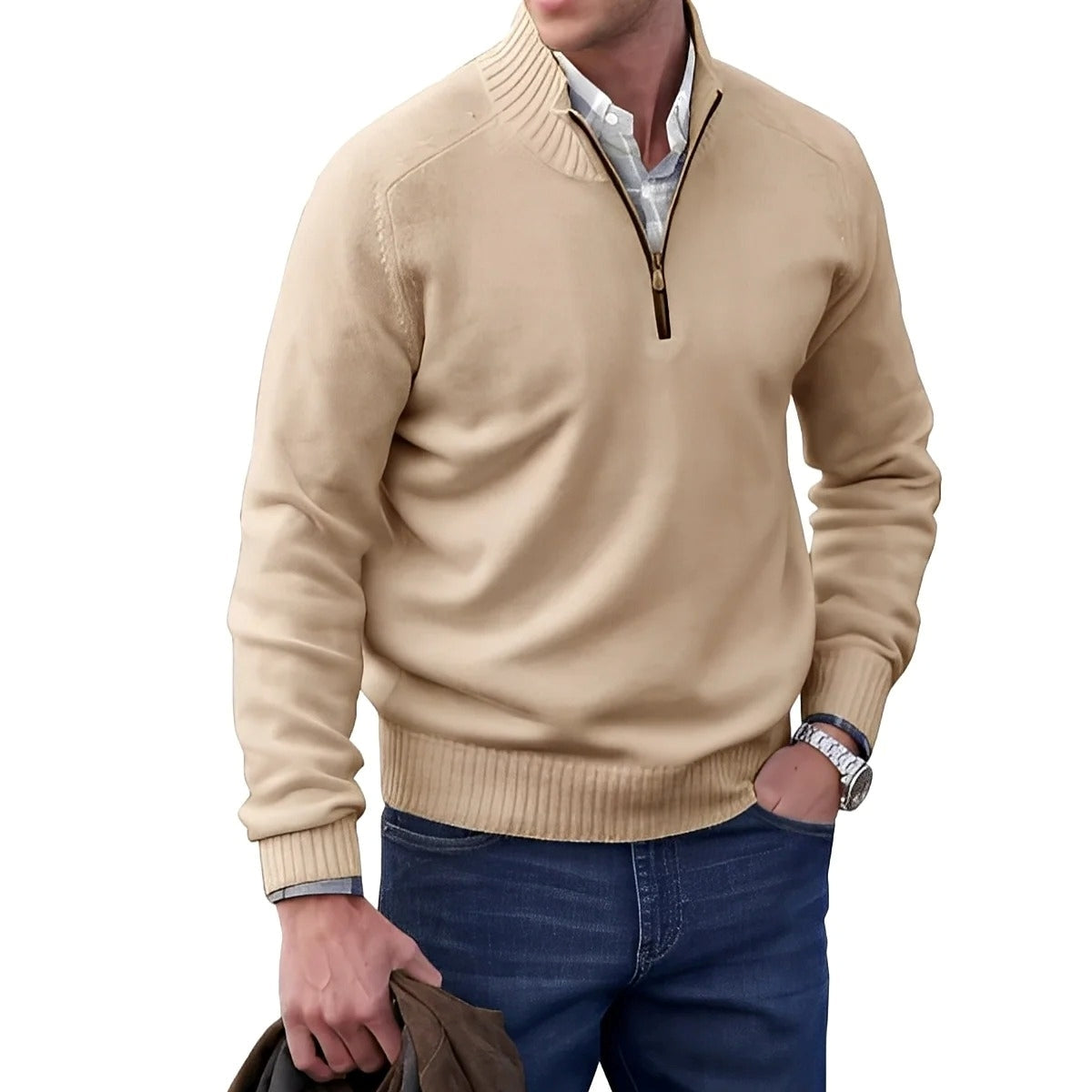 Gabriel - Angenehmer Herrenpullover mit Zipper