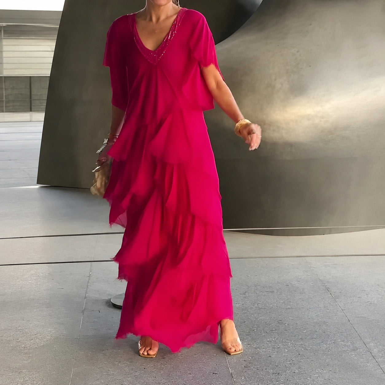 Riza - Schönes Kleid mit Faltendetails