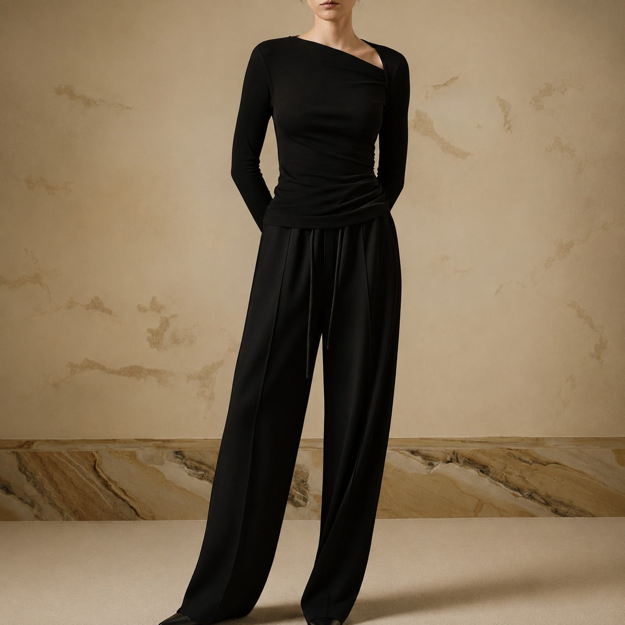 Selina - Figurbetontes Langarmshirt mit Struktur