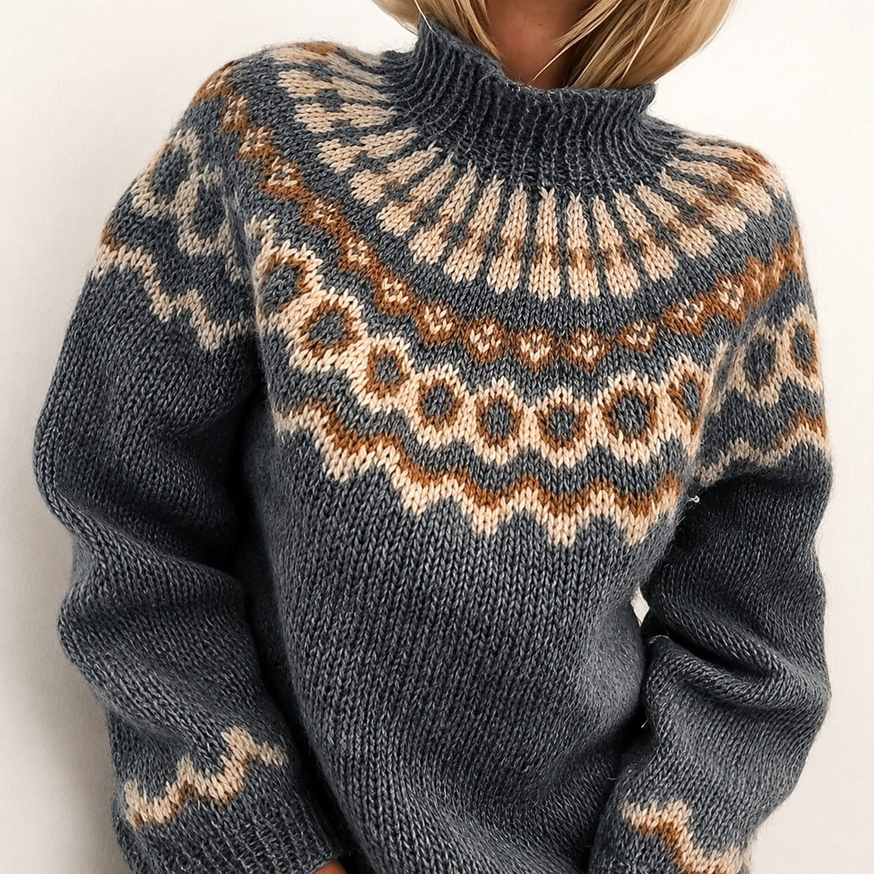 Oona - Gemütlicher Rollkragenpullover im Stil Islands