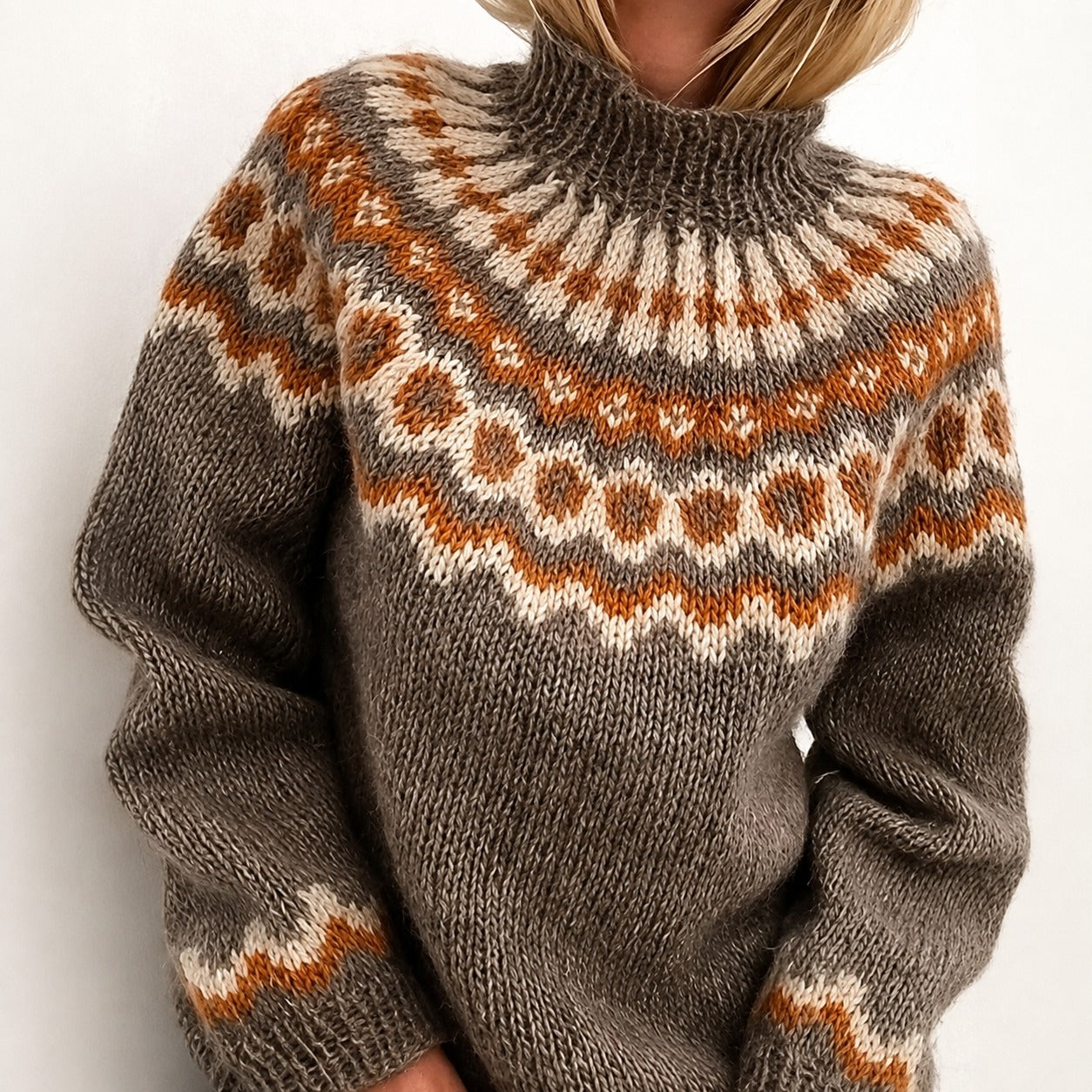 Oona - Gemütlicher Rollkragenpullover im Stil Islands