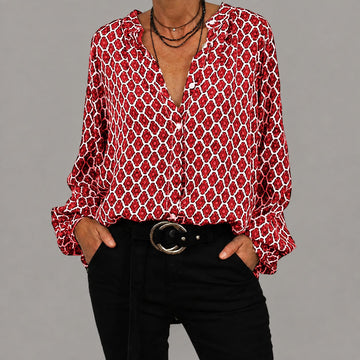 Zara - Locker geschnittene Bluse mit V-Ausschnitt