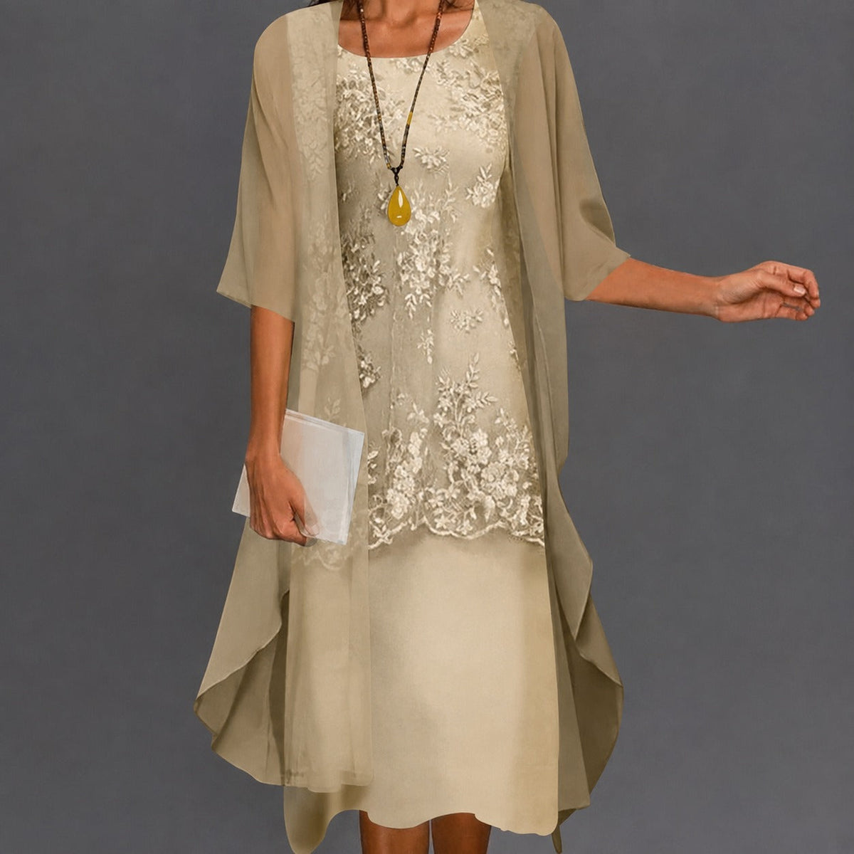 Damenkleid – Stilvolles, locker sitzendes Kleid in Knielänge für Urlaub, Geschenke und Alltag