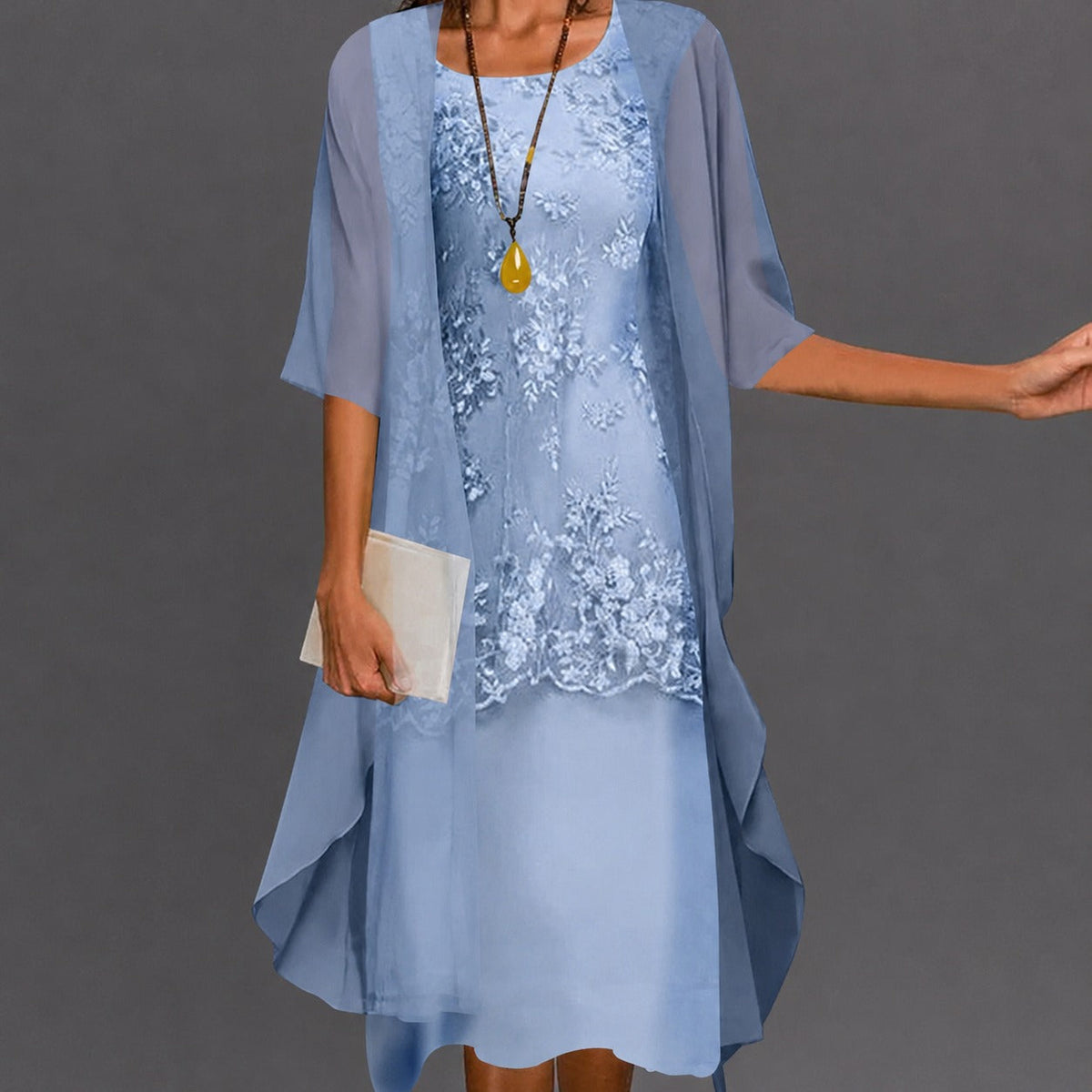 Damenkleid – Stilvolles, locker sitzendes Kleid in Knielänge für Urlaub, Geschenke und Alltag