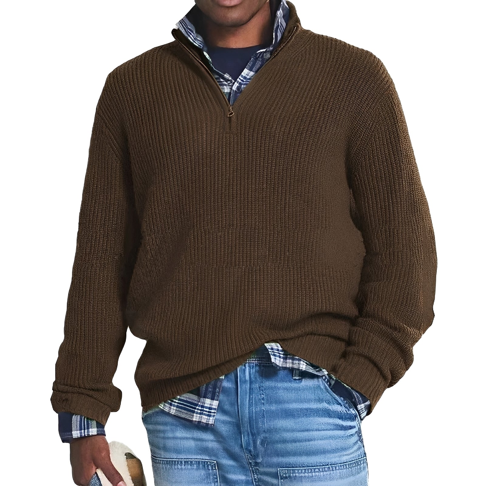 Charlton - Herrenpullover mit Reißverschluss für mehr Wärme