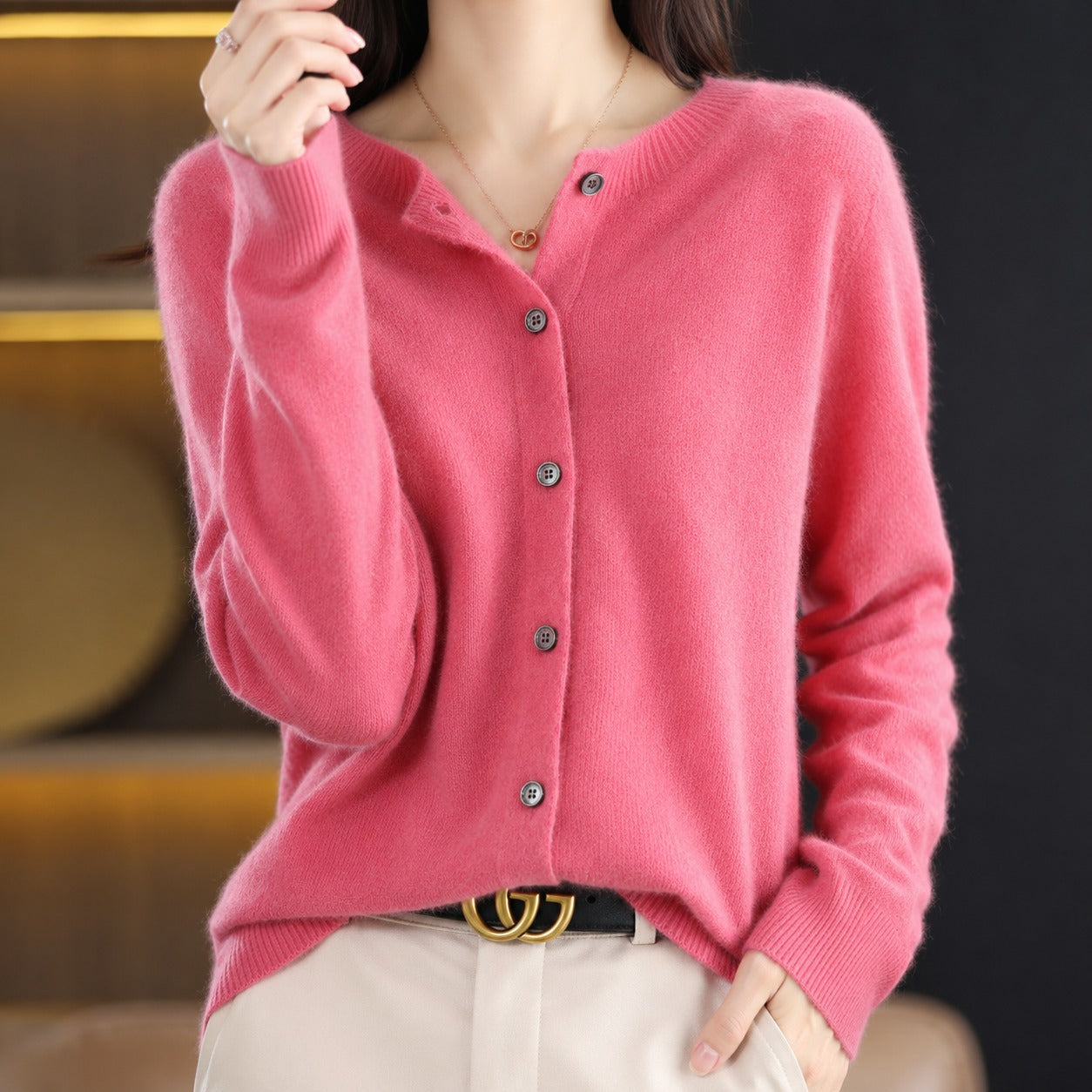 Ina - Eleganter Damenpullover mit Rundhalsausschnitt