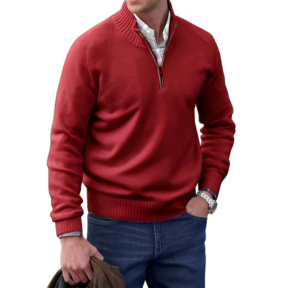 Gabriel - Angenehmer Herrenpullover mit Zipper