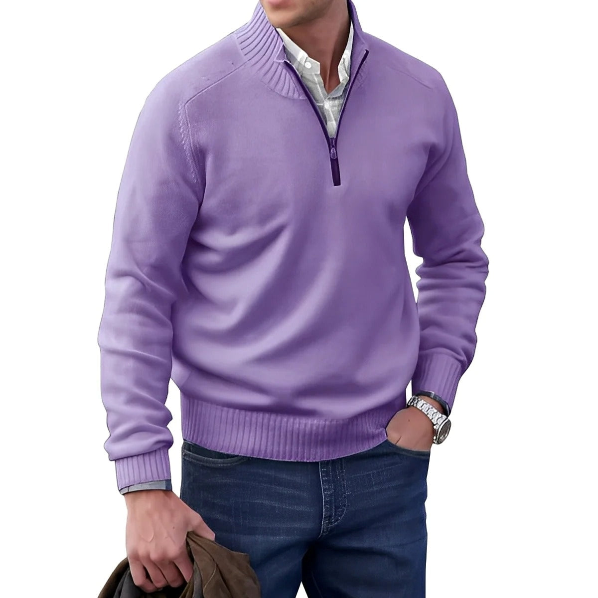 Gabriel - Angenehmer Herrenpullover mit Zipper
