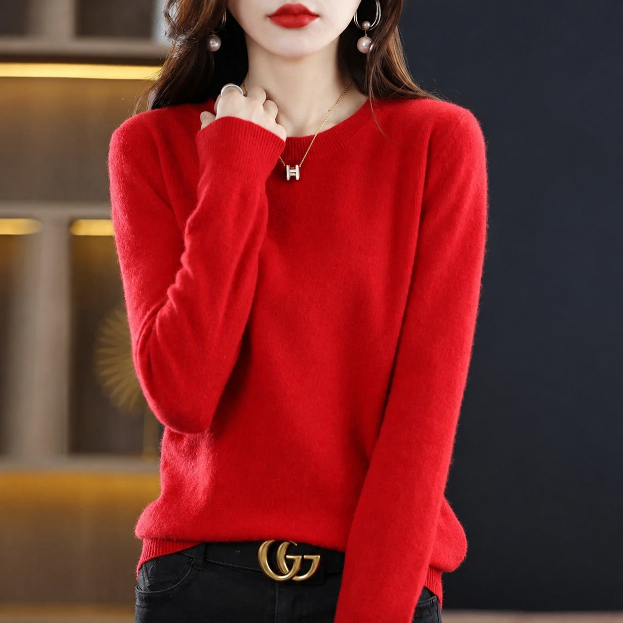 Erica - Bequemer Damenpullover mit Rundhalsausschnitt