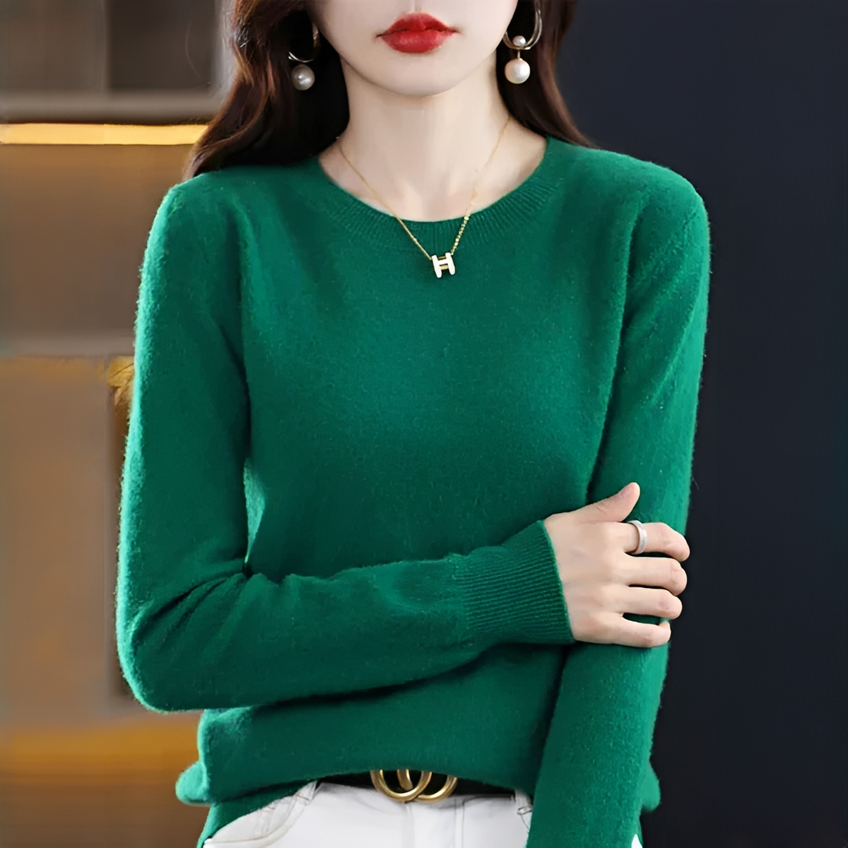 Shynna - Stilvoller und bequemer Rundhals-Pullover
