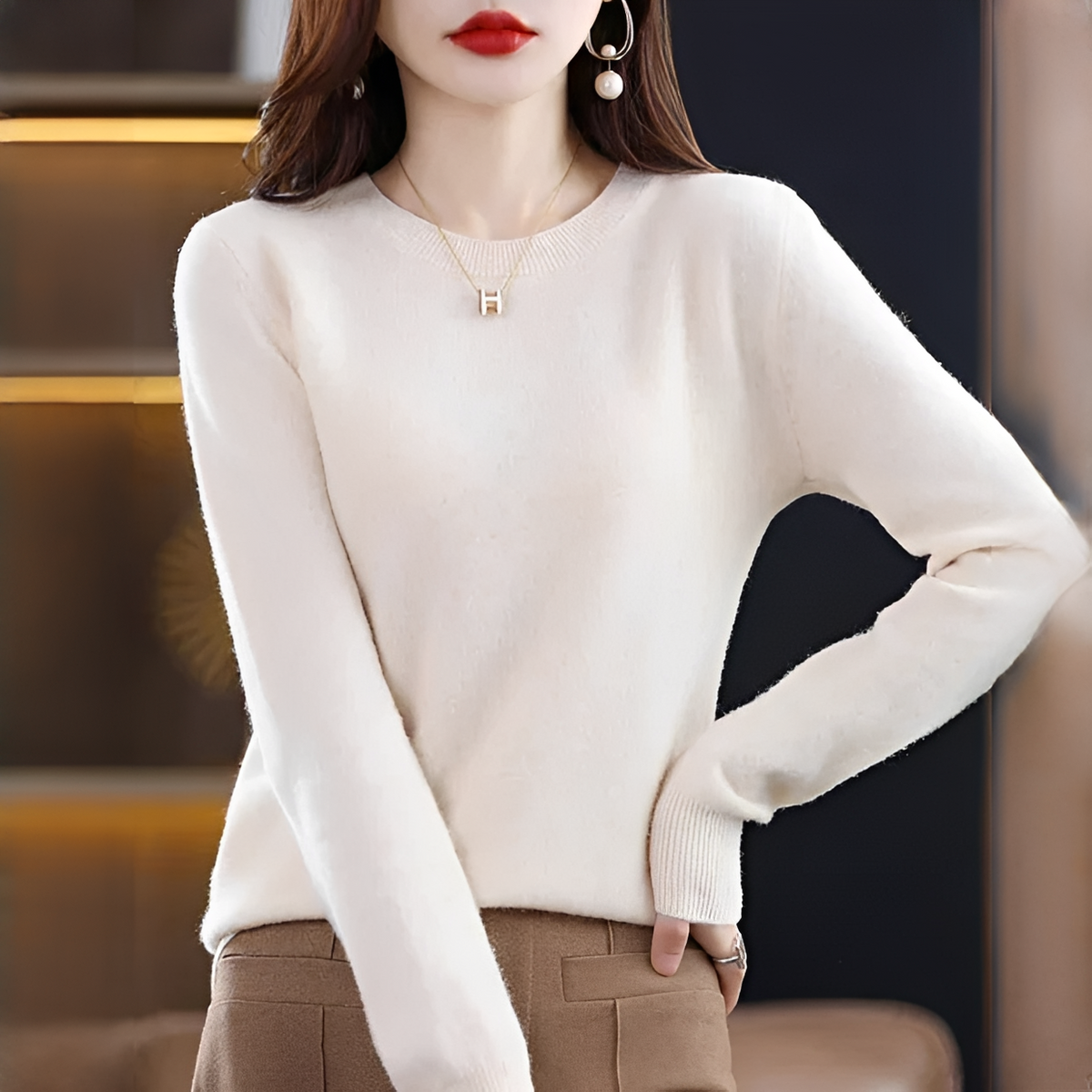 Shynna - Stilvoller und bequemer Rundhals-Pullover
