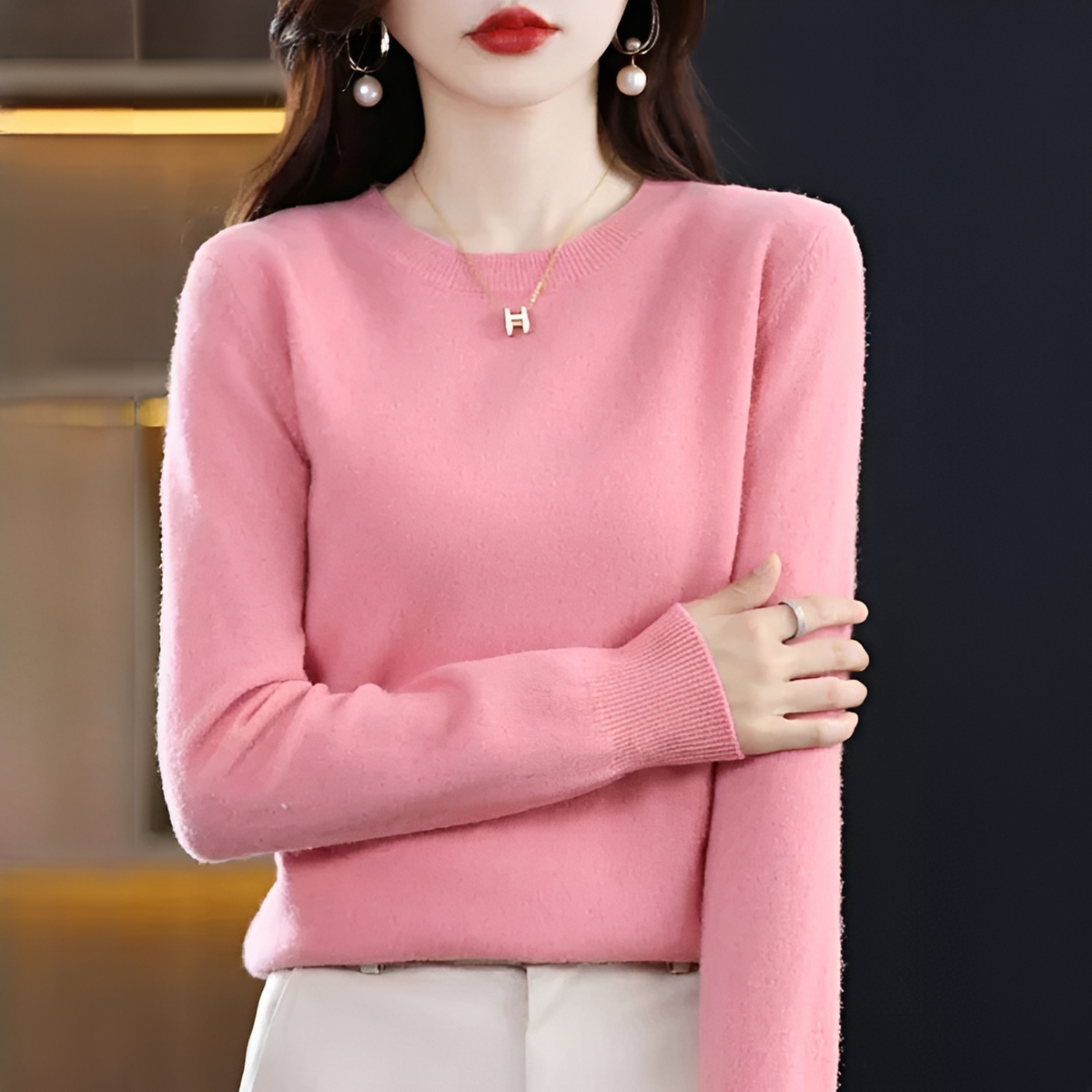 Shynna - Stilvoller und bequemer Rundhals-Pullover