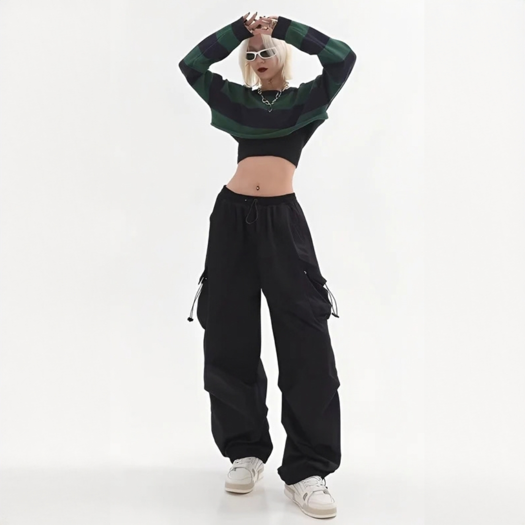 Aimée - Modische Cargohose mit weitem Bein